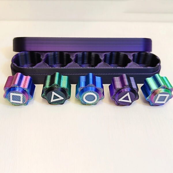 Tabletop Game "Gonggi" with Weights, Black-Purple Case - Image 3