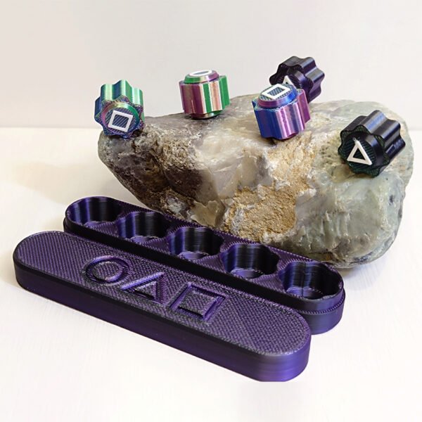 Tabletop Game "Gonggi" with Weights, Black-Purple Case - Image 4