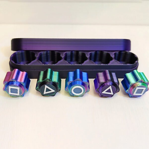 Tabletop Game "Gonggi" with Weights, Black-Purple Case - Image 5
